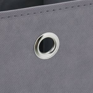 Graue Aufbewahrungsbox im 4er Set Grau - Silber - Metall - Papier - Textil - 30 x 30 x 30 cm