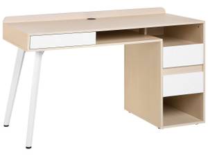 Schreibtisch CARACAS Braun - Weiß - Holzwerkstoff - 130 x 81 x 60 cm