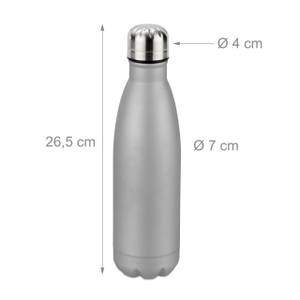 9 x Trinkflasche Edelstahl silber Schwarz - Silber