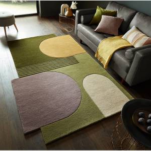 Tapis de salon moderne FORMAL Vert - 120 x 170 cm