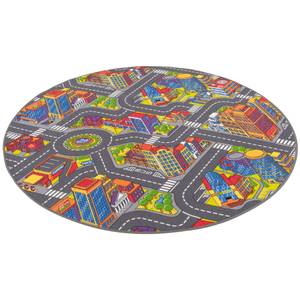 Kinder Straßenteppich 3D Big City Rund 133 x 133 cm