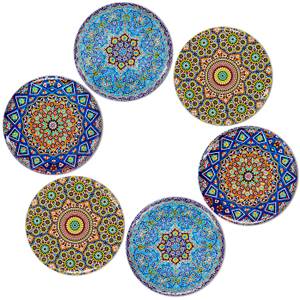 Untersetzer 6er Set Mosaique Blau - Kork - 6 x 1 x 9 cm