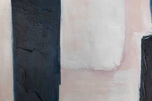 Tableau peint à la main Black to Dunes Beige - Noir - Bois massif - Textile - 75 x 100 x 4 cm