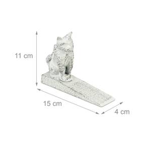 Türstopper Katze Weiß - Metall - 15 x 11 x 4 cm