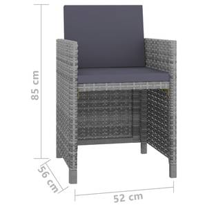 Gartenmöbel-Set Grau - Polyrattan - 109 x 74 x 109 cm