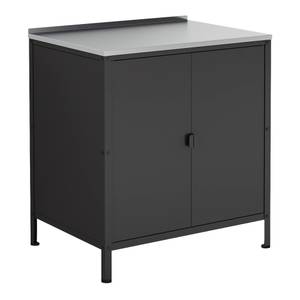 Armoire de jardin Bolognano Noir - Métal - 80 x 92 x 50 cm