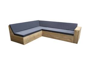 Lounge-Set Braun - Massivholz - 220 x 70 x 200 cm