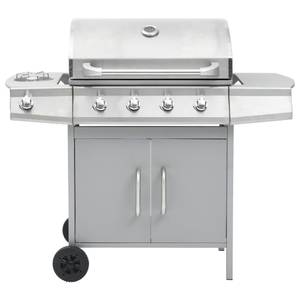 vidaXL Gasgrill 4+1 Brenner Silbern Silber - Metall - 55 x 107 x 122 cm