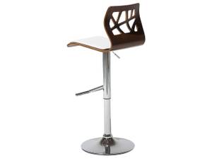 Tabouret de bar PETERSBURG Marron - Blanc - Cuir synthétique - 42 x 112 x 42 cm