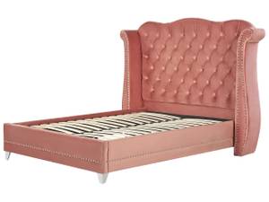 Lit double AYETTE Rose foncé - Largeur : 205 cm