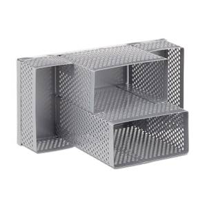 Schreibtischorganizer Metall gelocht Silber