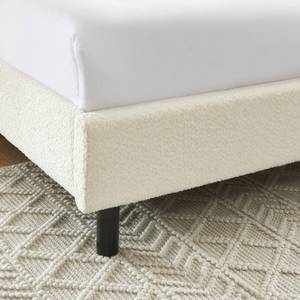 Lit en tissu bouclette 160x200 ecru Beige - Textile - 169 x 110 x 216 cm