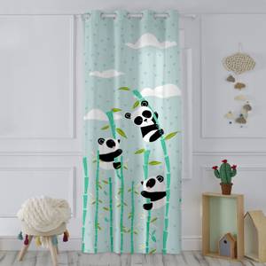 Panda garden blue Rideau Textile - 1 x 140 x 265 cm