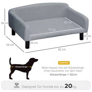 Hundesofa D04-149 Grau - Textil - 54 x 36 x 82 cm