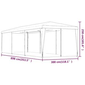 Partyzelt Anthrazit - 898 x 258 x 300 cm