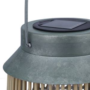 Solarlampe Rattan & Metall Braun - Silber - Metall - Rattan - 17 x 26 x 17 cm