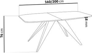 Esstisch Fatina Graubraun - 160 x 80 cm