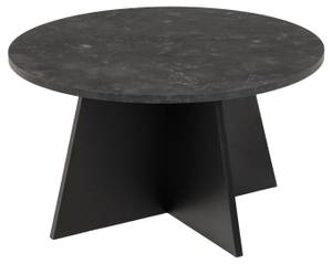 Axis Table basse diamètre 70cm, Imitation marbre noir