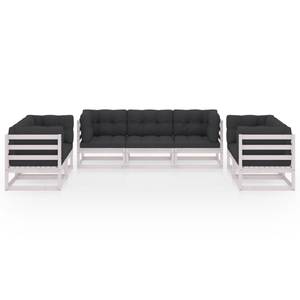 Garten-Lounge-Set (7-teilig) 3009905-2 Anthrazit - Weiß