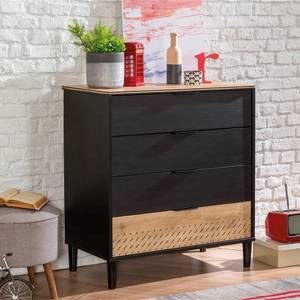 Commode Kara Noir - Bois manufacturé - 86 x 94 x 46 cm