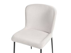 Chaise de salle à manger ADA Noir - Blanc crème - Blanc