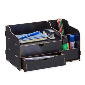 Schreibtisch Organizer mit Schubladen Schwarz