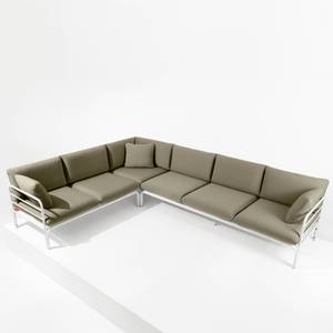 Garten-Ecksofa RAMBE Beige - Weiß