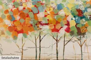 Tableau peint à la main Bushy Reflection Bois massif - Textile - 80 x 60 x 4 cm