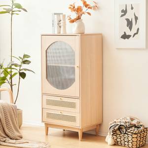 Highboard WoodyRattan Ⅳ- Beige - Holzwerkstoff - Kunststoff - 60 x 120 x 40 cm