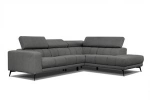 Ecksofa Morello (5-Sitzer) Dunkelgrau - Ecke davorstehend rechts - Longchair davorstehend rechts