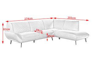 Ecksofa CALLA Armlehne davorstehend links - Ecke davorstehend rechts