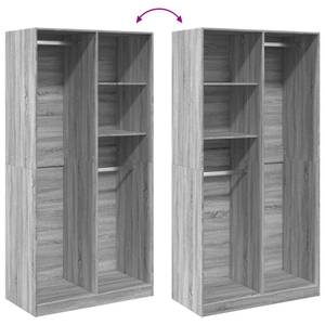 Kleiderschrank 298537-4 Hellgrau - Breite: 100 cm