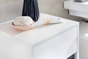 Armoire de toilette Sol Blanc - En partie en bois massif - 35 x 73 x 31 cm