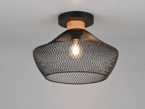 LED Deckenleuchte dimmbar schwarz Holz Schwarz - Braun - Metall - Massivholz - Holzart/Dekor - 35 x 26 x 35 cm