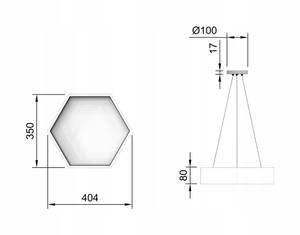 HEX Office Pendelleuchte, Büroleuchte Schwarz - Metall - Kunststoff - 41 x 140 x 35 cm