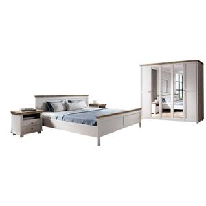 Schlafzimmer Set Landhausstil Doppelbett Weiß - Holzwerkstoff - 1 x 1 x 1 cm