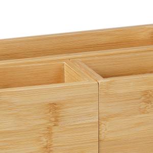 4 tlg. Schreibtisch Organizer Set Braun - Bambus - Holzwerkstoff - 27 x 12 x 18 cm