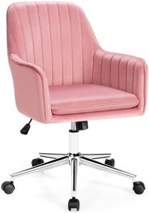 Freizeit Bürostuhl Samt Pink - Metall - 59 x 90 x 60 cm