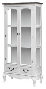 Vitrinenschrank RIMINI WHITE SC76 2D2D Weiß - Massivholz - Holzart/Dekor - 76 x 156 x 35 cm