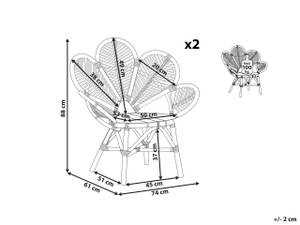 Sessel FLORENTINE II 2-tlg 74 x 88 x 61 cm - 2er Set