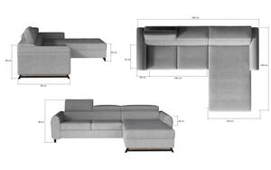 Ecksofa MARIAL Lavagrau - Ecke davorstehend rechts