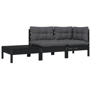 Garten-Lounge-Set (3-teilig) 3012138-7 Schwarz