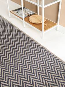 Tapis de couloir en laine Jacob Bleu - Fibres naturelles - 80 x 1 x 300 cm