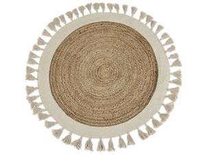 Tapis tressé SAMSUN Beige - Blanc - Fibres naturelles - 120 x 120 x 1 cm