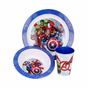 Kindergeschirr Avengers 3er Set Blau - Kunststoff - 1 x 1 x 1 cm