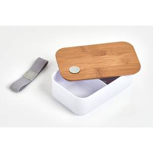 Lunchbox mit Fach, 19 x 12 x 7 cm Weiß