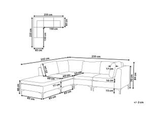 Modulsofa EVJA 2-tlg Pink - 235 x 150 cm