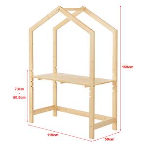 Kinderschreibtisch Suså Beige - Massivholz - 110 x 160 x 50 cm