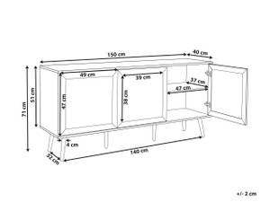 Buffet OPOCO Beige - Noir - Bois manufacturé - 150 x 71 x 40 cm