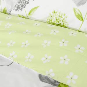 Bettbezug Blumenmuster Fadendichte 200 Grün - Textil - 260 x 1 x 220 cm